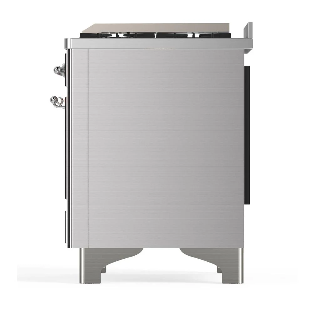 Ilve UM36FQNR3SSC Ilve Um36Fqnr3Ssc Majestic Iii 36 Inch Dual Fuel Range With 6 Black Brass Burners And Griddle, Dual Function Burner Up To 25,000 Btu (Solid Door, Stainless Steel, Chrome, Natural Gas) - Image 7