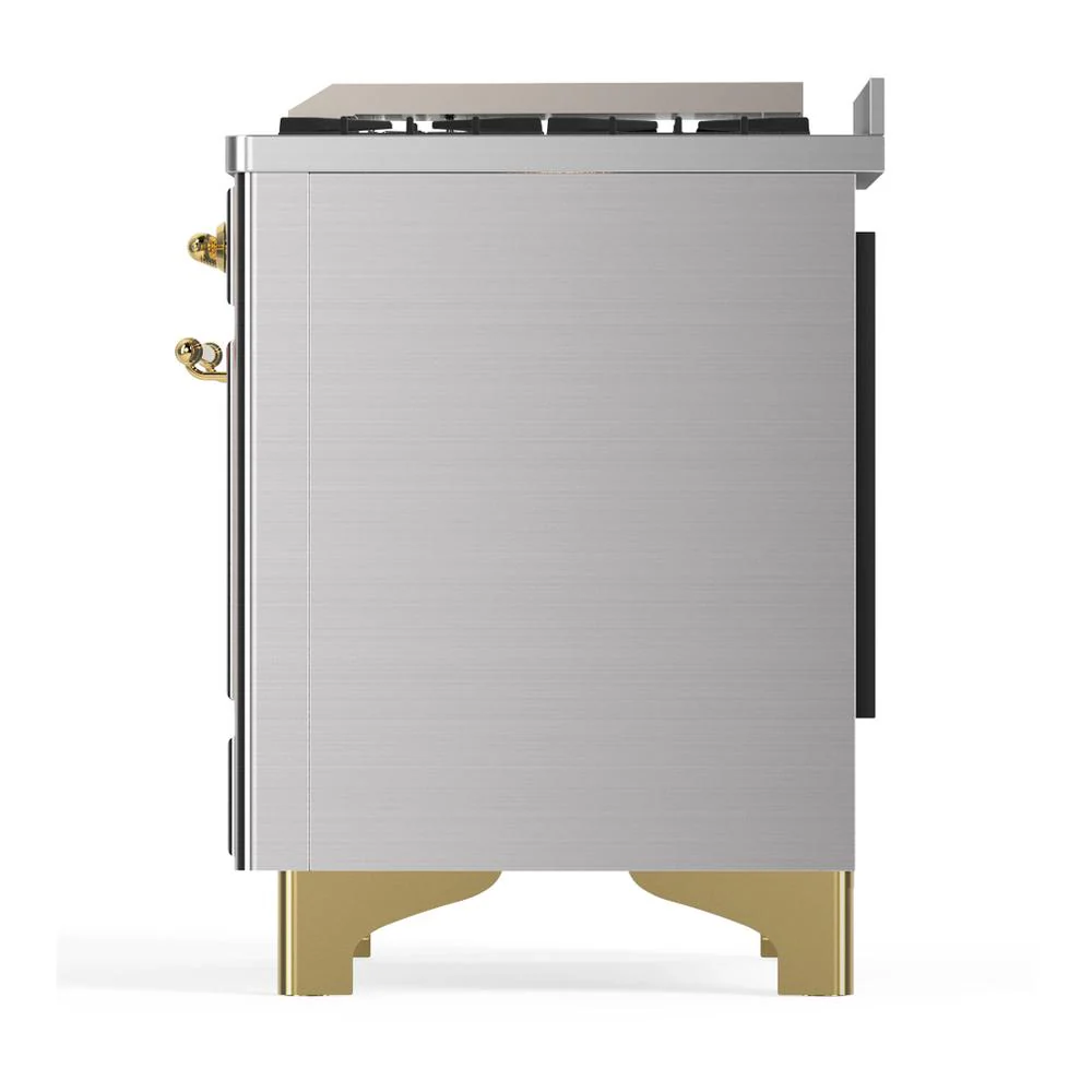 Ilve UM36FQNR3SSGLP Ilve Um36Fqnr3Ssglp Majestic Iii 36 Inch Dual Fuel Range With 6 Black Brass Burners And Griddle, Dual Function Burner Up To 25,000 Btu (Solid Door, Stainless Steel, Brass, Liquid Propane) - Image 7