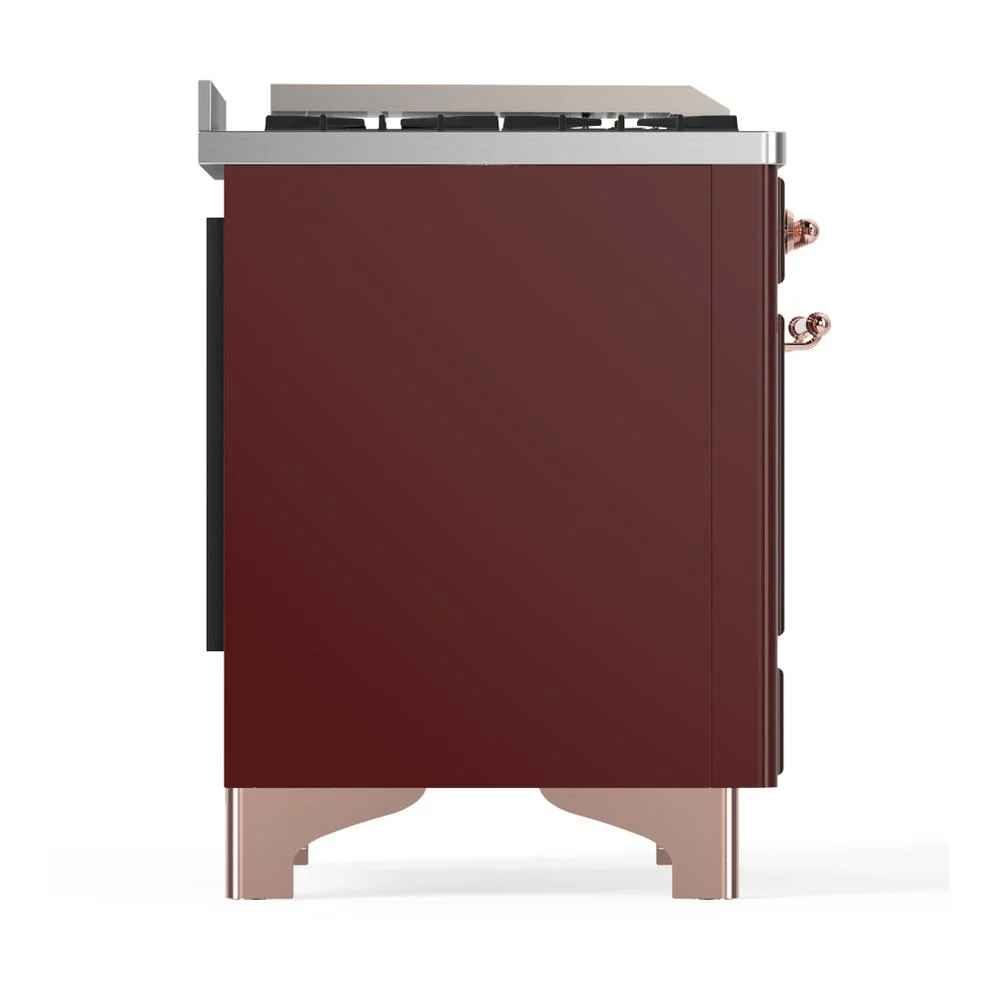 Ilve UM48FQNR3BUP Ilve Um48Fqnr3Bup Majestic Iii 48 Inch Dual Fuel Range With 8 Burners And Griddle, Dual Function Burner Up To 25,000 Btu (Natural Gas, Solid Door, Burgundy, Copper) - Image 8