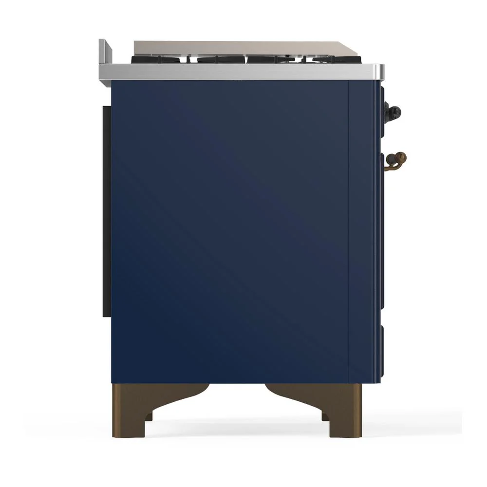 Ilve UM48FQNR3MBBLP Ilve Um48Fqnr3Mbblp Majestic Iii 48 Inch Dual Fuel Range With 8 Burners And Griddle, Dual Function Burner Up To 25,000 Btu (Liquid Propane, Solid Door, Midnight Blue, Burnished) - Image 8