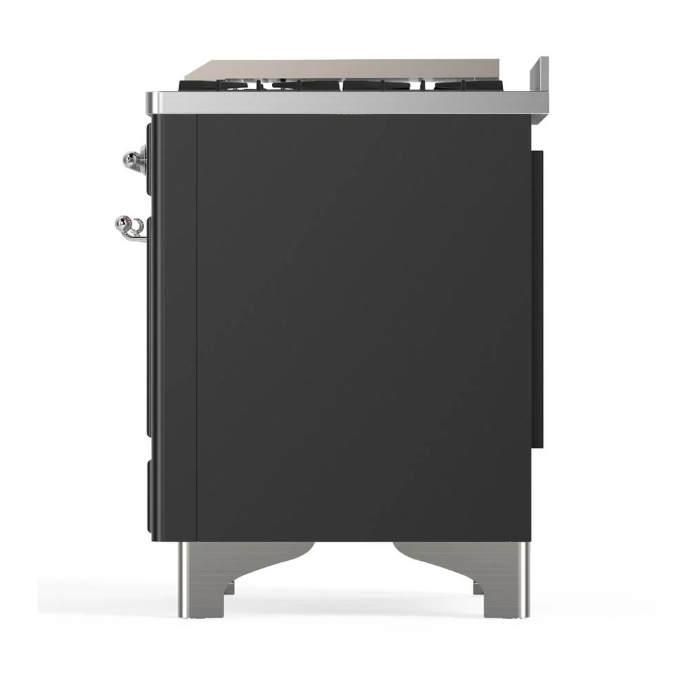 Ilve UM48FQNR3MGC Ilve Um48Fqnr3Mgc Majestic Iii 48 Inch Dual Fuel Range With 8 Burners And Griddle, Dual Function Burner Up To 25,000 Btu (Natural Gas, Solid Door, Graphite Matte, Chrome) - Image 9