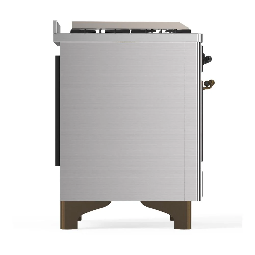 Ilve UM48FQNR3SSB Ilve Um48Fqnr3Ssb Majestic Iii 48 Inch Dual Fuel Range With 8 Burners And Griddle, Dual Function Burner Up To 25,000 Btu (Natural Gas, Solid Door, Stainless Steel, Burnished) - Image 8