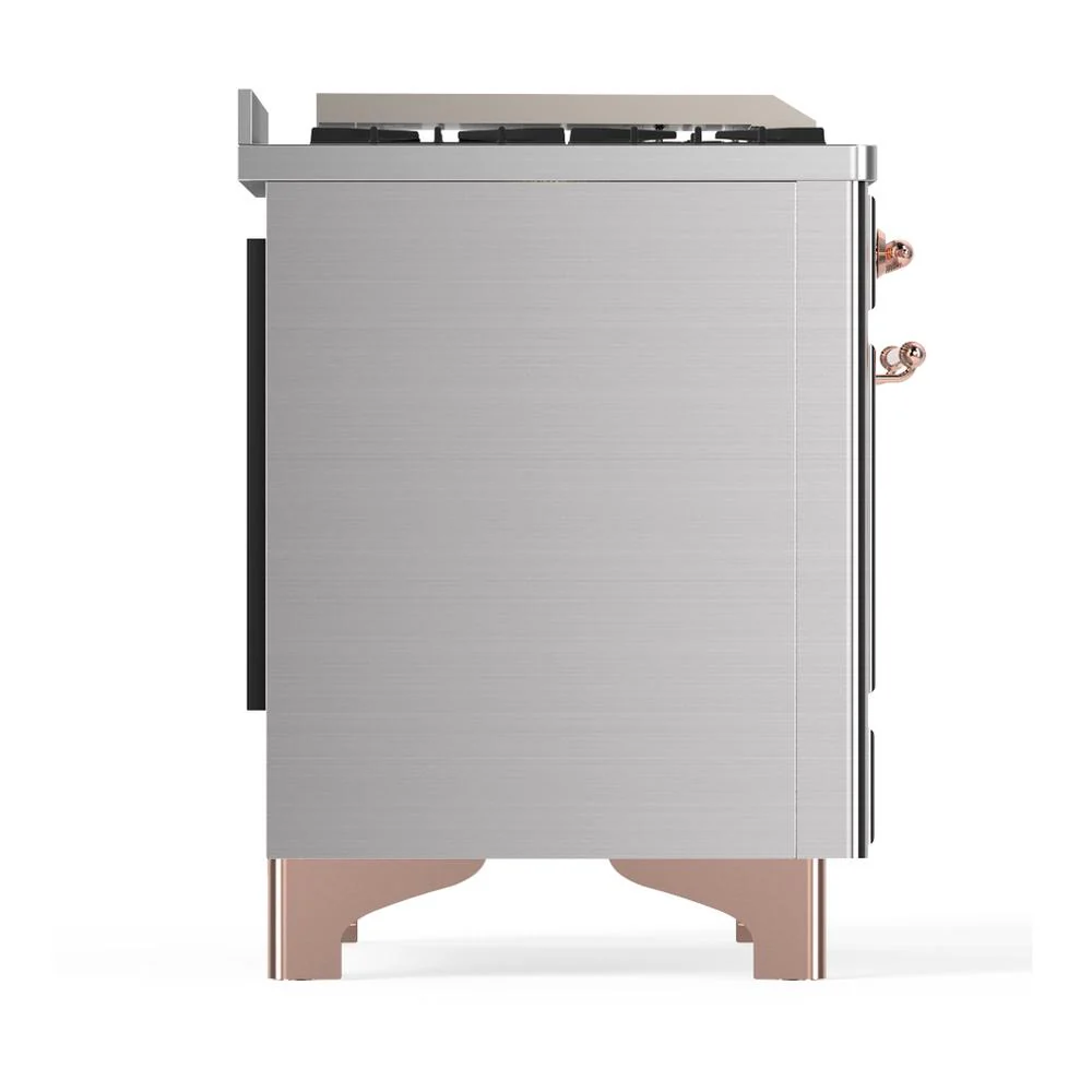 Ilve UM48FSQNR3SSPLP Ilve Um48Fsqnr3Ssplp Majestic Iii 48 Inch Dual Fuel Range With 5 Black Brass Burners, Griddle And French Top, Dual Function Burner Up To 25,000 Btu (Liquid Propane, Solid Door, Stainless Steel, Copper) - Image 8