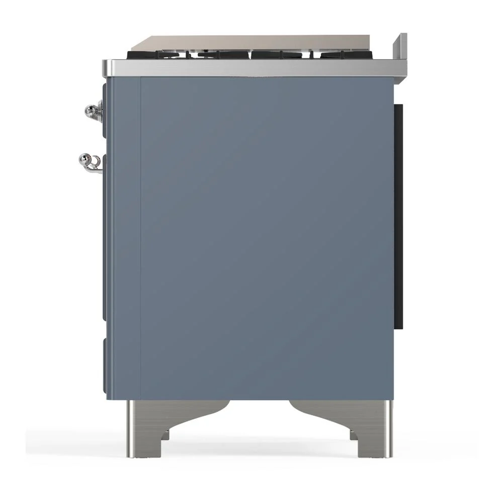 Ilve UM60FNR3BGCLP Ilve Um60Fnr3Bgclp Majestic Iii 60 Inch Dual Fuel Range With 9 Burners And Griddle, Dual Function Burner Up To 25,000 Btu (Liquid Propane, Triple Glass Door, Blue Grey, Chrome) - Image 9