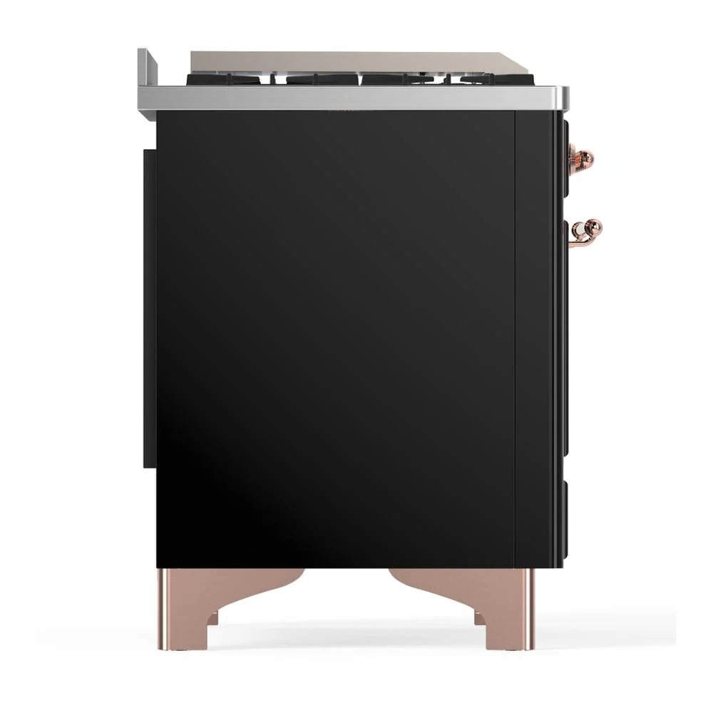 Ilve UM60FNR3BKP Ilve Um60Fnr3Bkp Majestic Iii 60 Inch Dual Fuel Range With 9 Burners And Griddle, Dual Function Burner Up To 25,000 Btu (Natural Gas, Triple Glass Door, Glossy Black, Copper) - Image 8