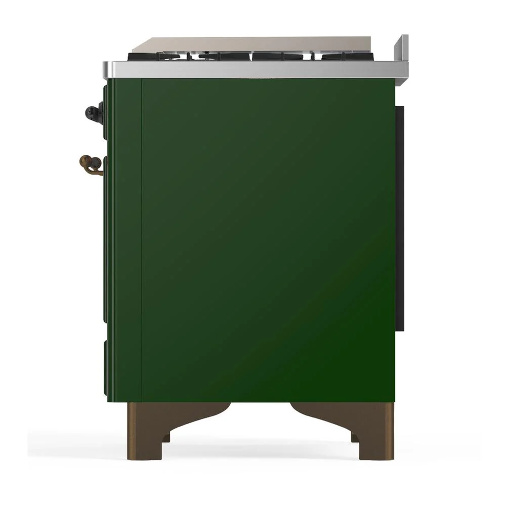 Ilve UM60FNR3EGBLP Ilve Um60Fnr3Egblp Majestic Iii 60 Inch Dual Fuel Range With 9 Burners And Griddle, Dual Function Burner Up To 25,000 Btu (Liquid Propane, Triple Glass Door, Emerald Green, Burnished) - Image 9