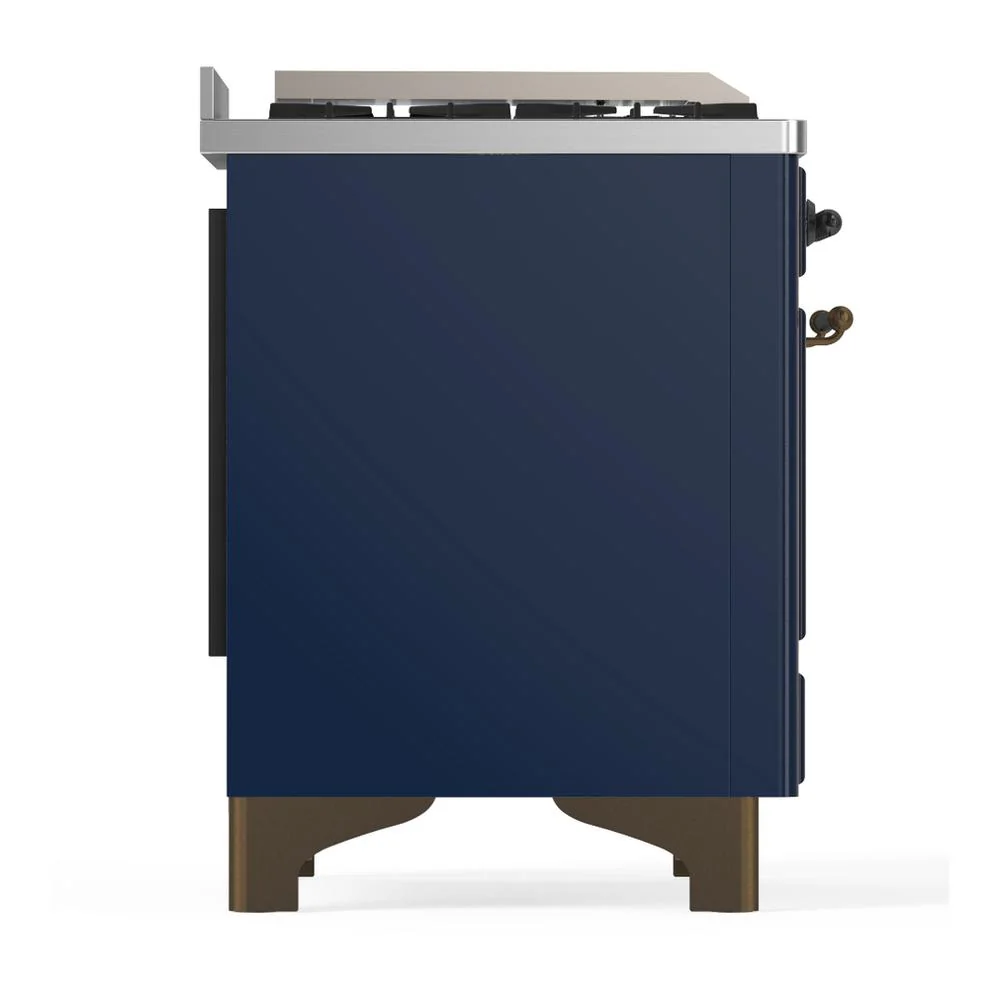 Ilve UM60FNR3MBB Ilve Um60Fnr3Mbb Majestic Iii 60 Inch Dual Fuel Range With 9 Burners And Griddle, Dual Function Burner Up To 25,000 Btu (Natural Gas, Triple Glass Door, Midnight Blue, Burnished) - Image 8