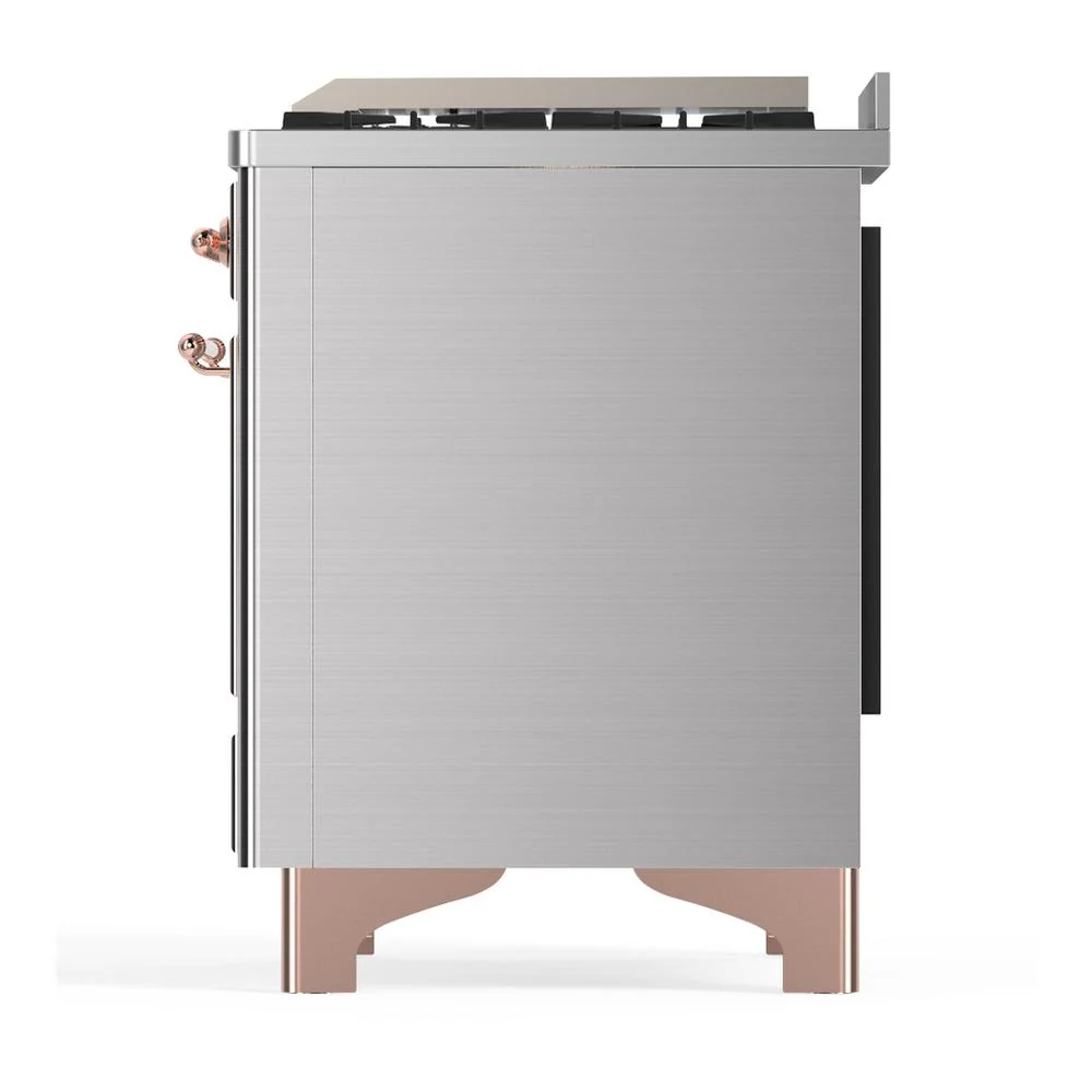 Ilve UM60FNR3SSPLP Ilve Um60Fnr3Ssplp Majestic Iii 60 Inch Dual Fuel Range With 9 Burners And Griddle, Dual Function Burner Up To 25,000 Btu (Liquid Propane, Triple Glass Door, Stainless Steel, Copper) - Image 9