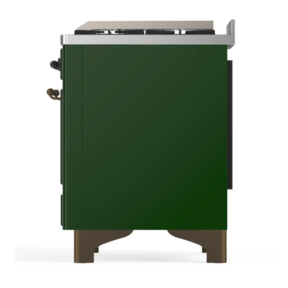 Ilve UM60FQNR3EGB Ilve Um60Fqnr3Egb Majestic Iii 60 Inch Dual Fuel Range With 9 Burners And Griddle, Dual Function Burner Up To 25,000 Btu (Natural Gas, Solid Door, Emerald Green, Burnished) - Image 9