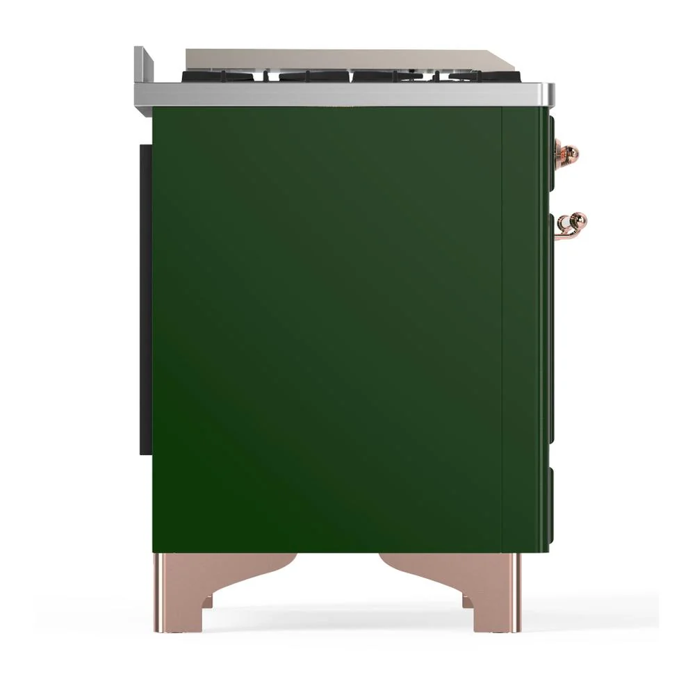 Ilve UM60FQNR3EGPLP Ilve Um60Fqnr3Egplp Majestic Iii 60 Inch Dual Fuel Range With 9 Burners And Griddle, Dual Function Burner Up To 25,000 Btu (Liquid Propane, Solid Door, Emerald Green, Copper) - Image 8