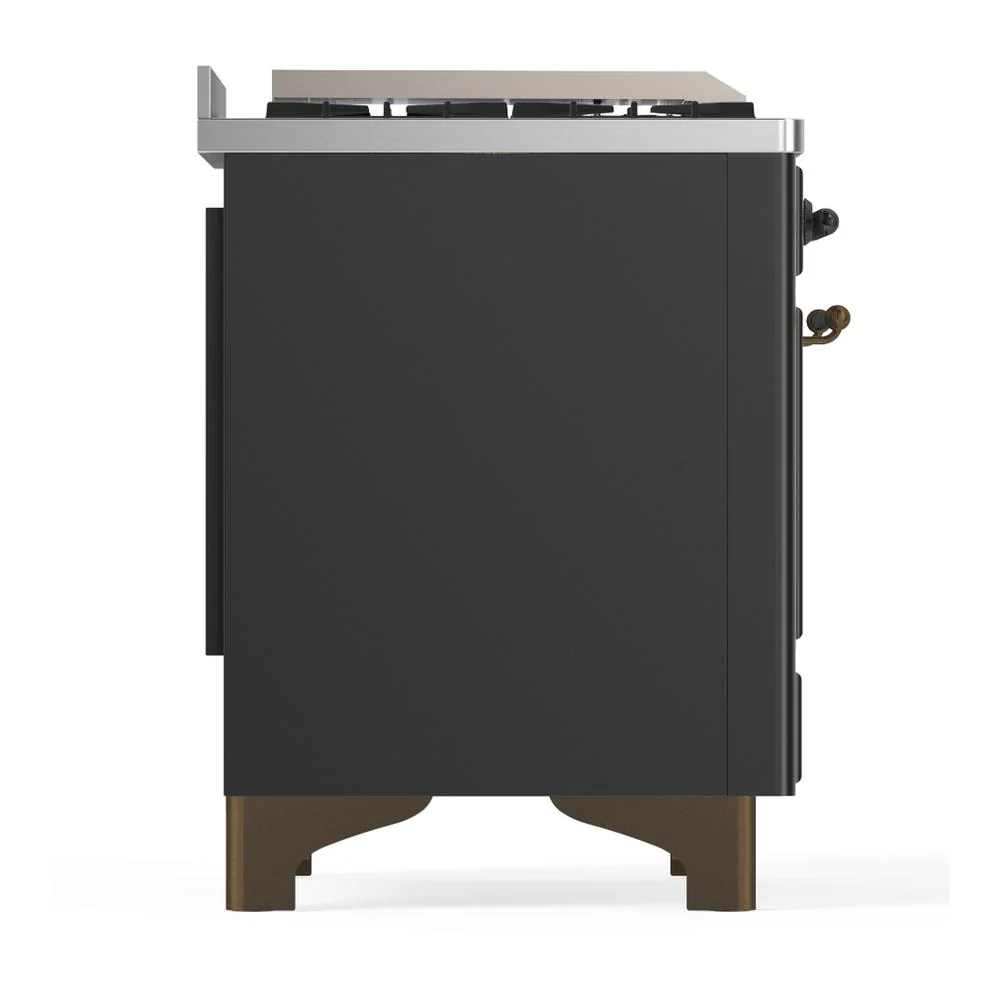 Ilve UM60FQNR3MGBLP Ilve Um60Fqnr3Mgblp Majestic Iii 60 Inch Dual Fuel Range With 9 Burners And Griddle, Dual Function Burner Up To 25,000 Btu (Liquid Propane, Solid Door, Graphite Matte, Burnished) - Image 8