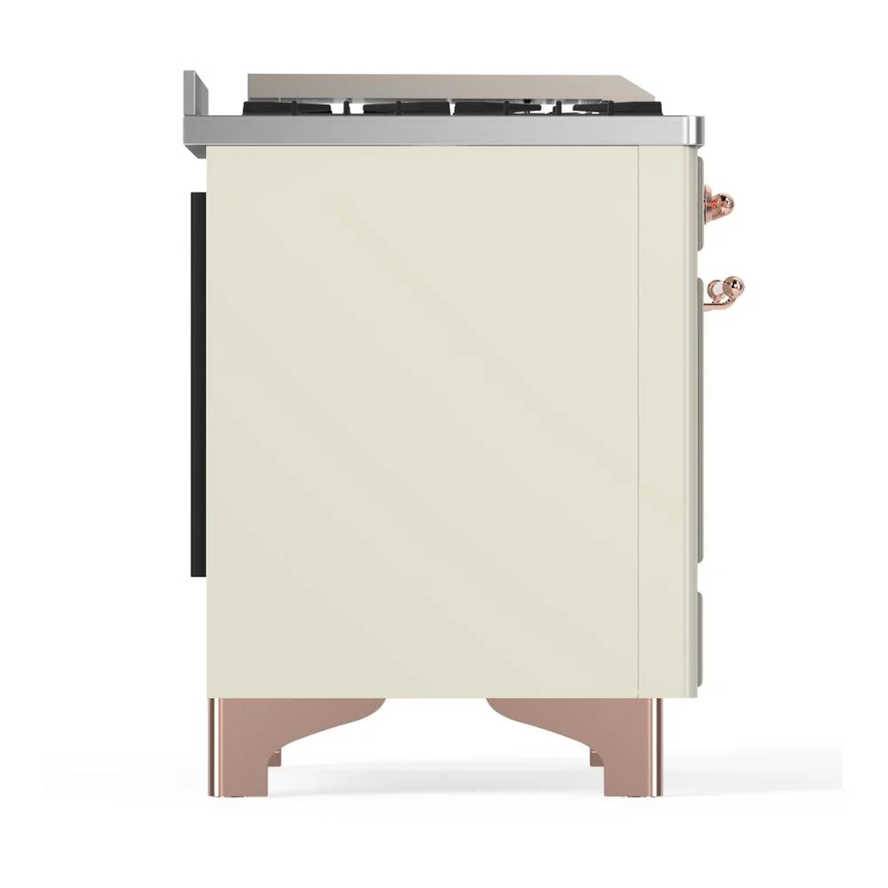 Ilve UM60FSNR3AWPLP Ilve Um60Fsnr3Awplp Majestic Iii 60 Inch Dual Fuel Range With 7 Burners, Griddle And French Top, Dual Function Burner With Up To 25,000 Btu (Liquid Propane, Triple Glass Door, Antique White, Copper) - Image 8
