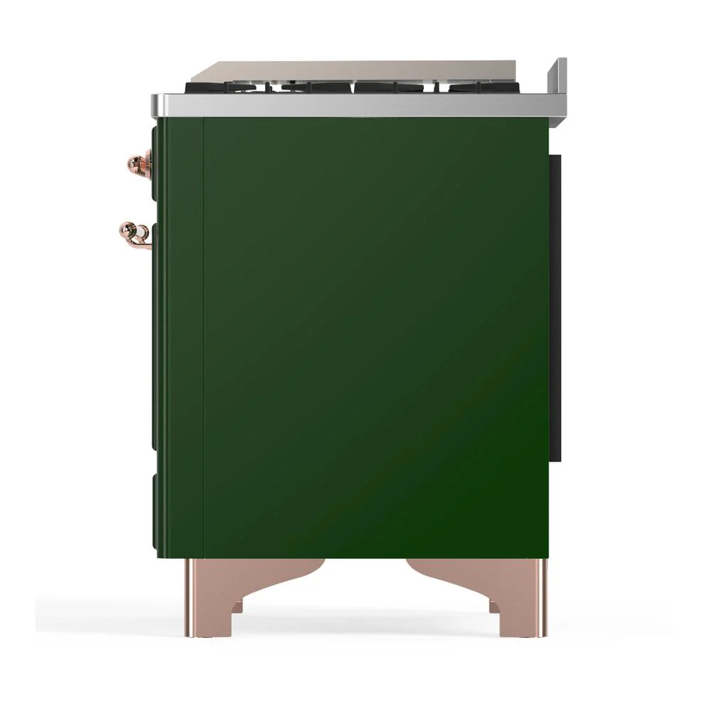 Ilve UM60FSNR3EGP Ilve Um60Fsnr3Egp Majestic Iii 60 Inch Dual Fuel Range With 7 Burners, Griddle And French Top, Dual Function Burner With Up To 25,000 Btu (Natural Gas, Triple Glass Door, Emerald Green, Copper) - Image 9