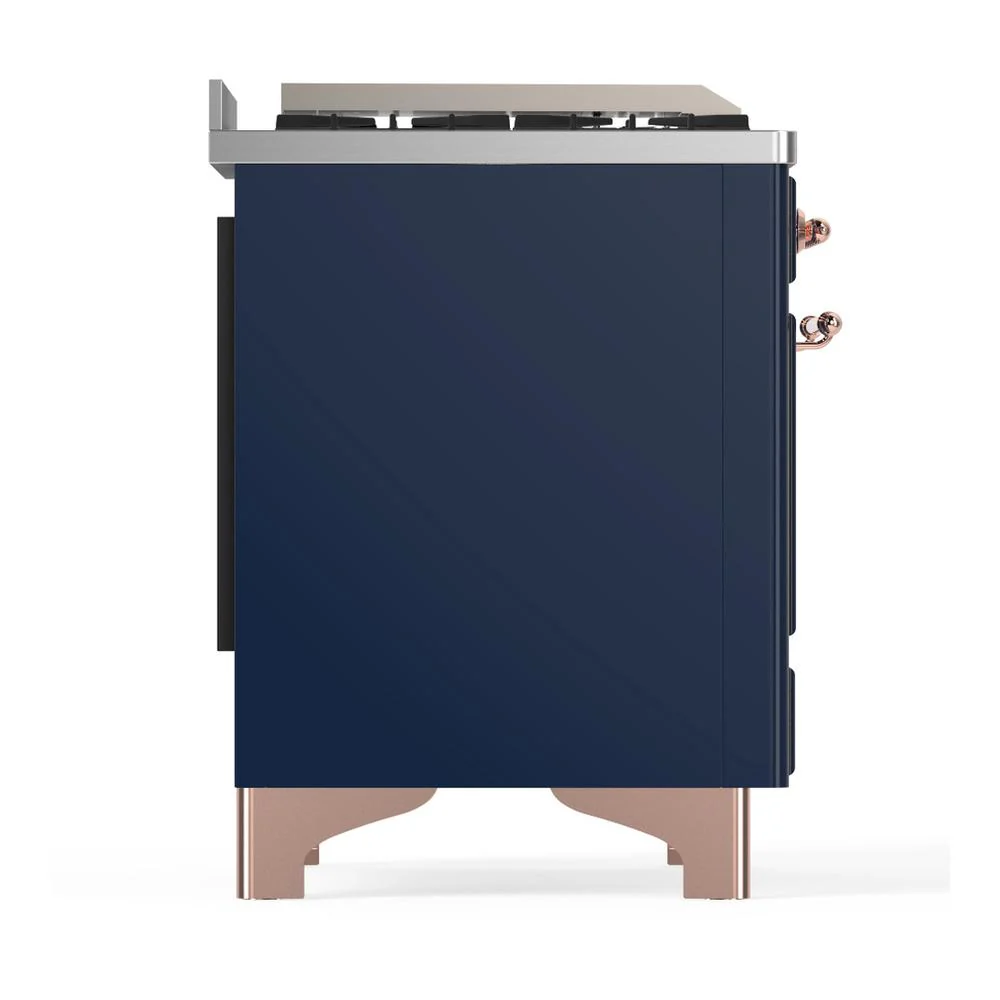 Ilve UM60FSNR3MBPLP Ilve Um60Fsnr3Mbplp Majestic Iii 60 Inch Dual Fuel Range With 7 Burners, Griddle And French Top, Dual Function Burner With Up To 25,000 Btu (Liquid Propane, Triple Glass Door, Midnight Blue, Copper) - Image 8
