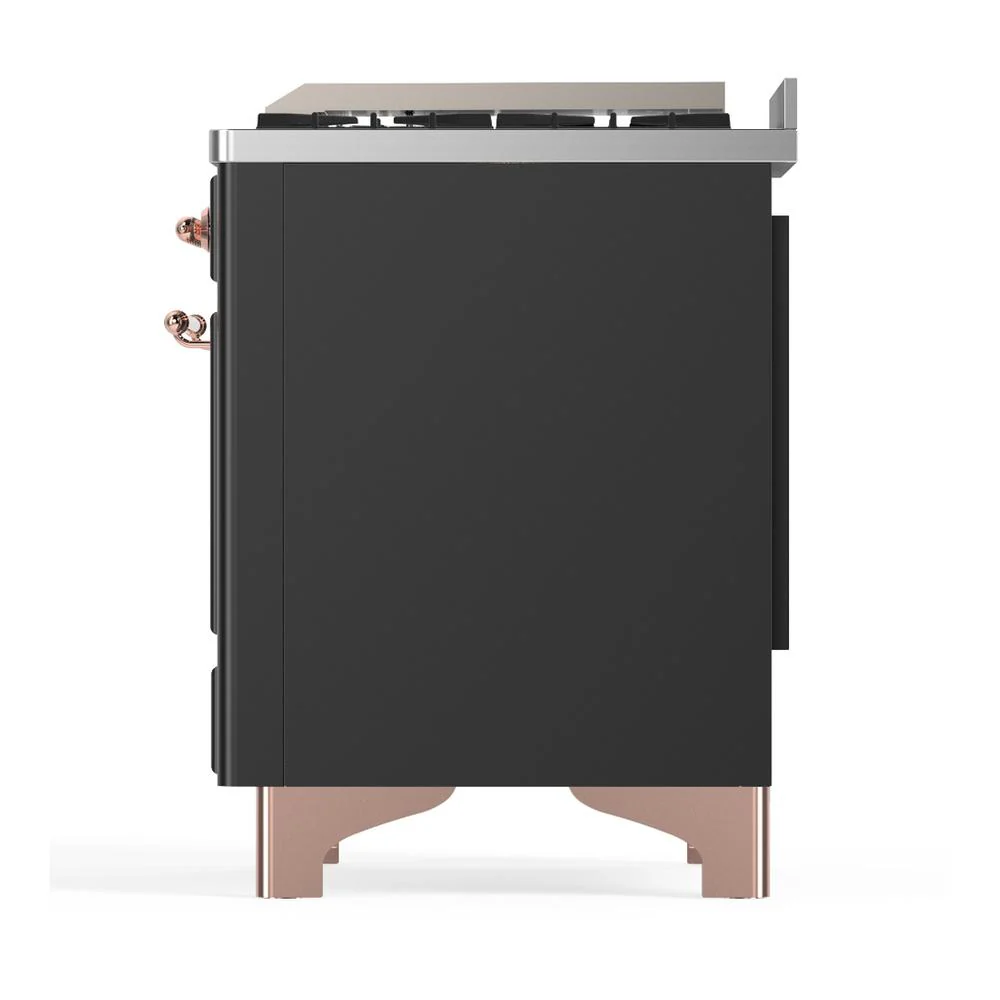 Ilve UM60FSNR3MGPLP Ilve Um60Fsnr3Mgplp Majestic Iii 60 Inch Dual Fuel Range With 7 Burners, Griddle And French Top, Dual Function Burner With Up To 25,000 Btu (Liquid Propane, Triple Glass Door, Graphite Matte, Copper) - Image 9