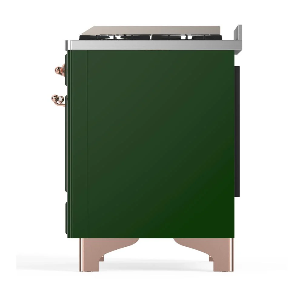 Ilve UM60FSQNR3EGPLP Ilve Um60Fsqnr3Egplp Majestic Iii 60 Inch Dual Fuel Range With 7 Burners, Griddle And French Top, Dual Function Burner With Up To 25,000 Btu (Liquid Propane, Solid Door, Emerald Green, Copper) - Image 9
