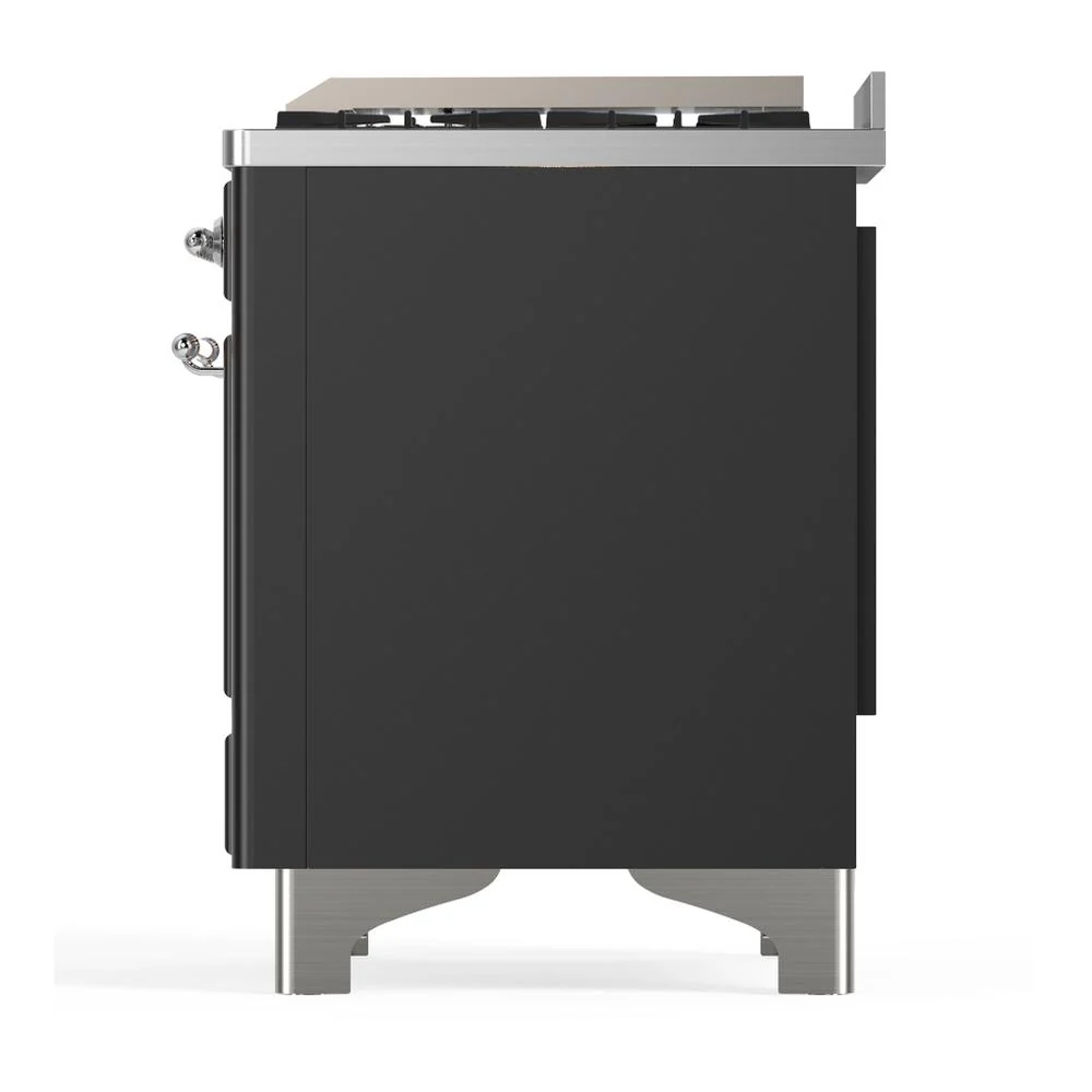 Ilve UM60FSQNR3MGCLP Ilve Um60Fsqnr3Mgclp Majestic Iii 60 Inch Dual Fuel Range With 7 Burners, Griddle And French Top, Dual Function Burner With Up To 25,000 Btu (Liquid Propane, Solid Door, Graphite Matte, Chrome) - Image 9
