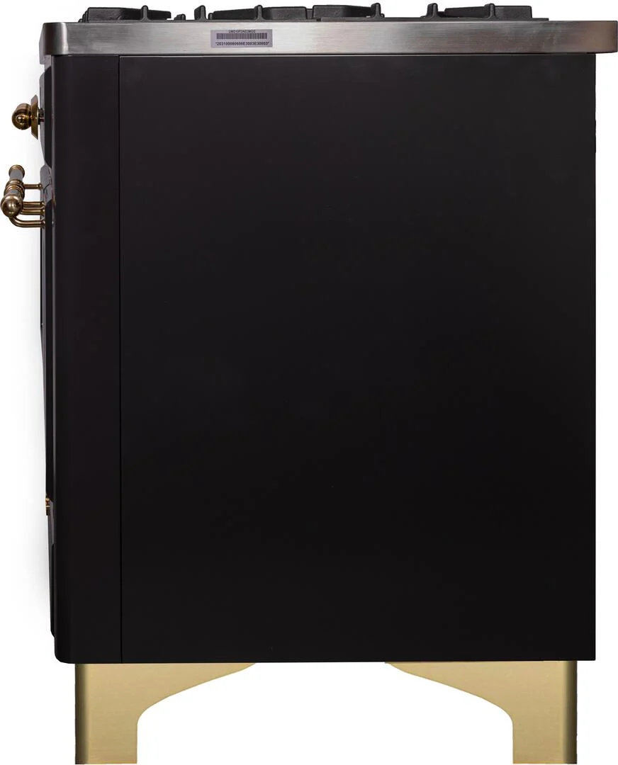 Ilve UMD10FDNS3MGG Majestic Ii 40 Inch Dual Fuel Natural Gas Freestanding Range In Matte Graphite With Brass Trim - Image 5