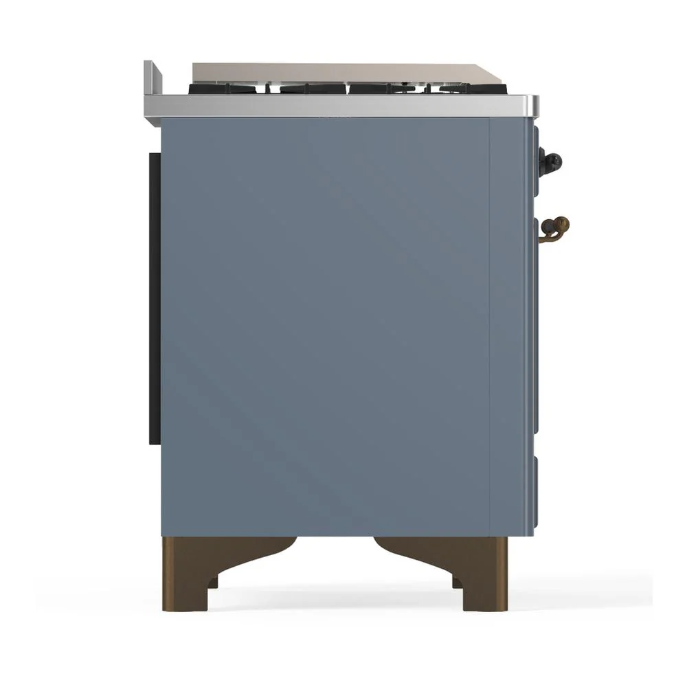 Ilve UMD40FNR3BGBLP Ilve Umd40Fnr3Bgblp Majestic Iii 40 Inch Dual Fuel Range With 6 Burners And Griddle, Dual Function Burner Up To 25,000 Btu (Liquid Propane, Triple Glass Door, Blue Grey, Burnished) - Image 8