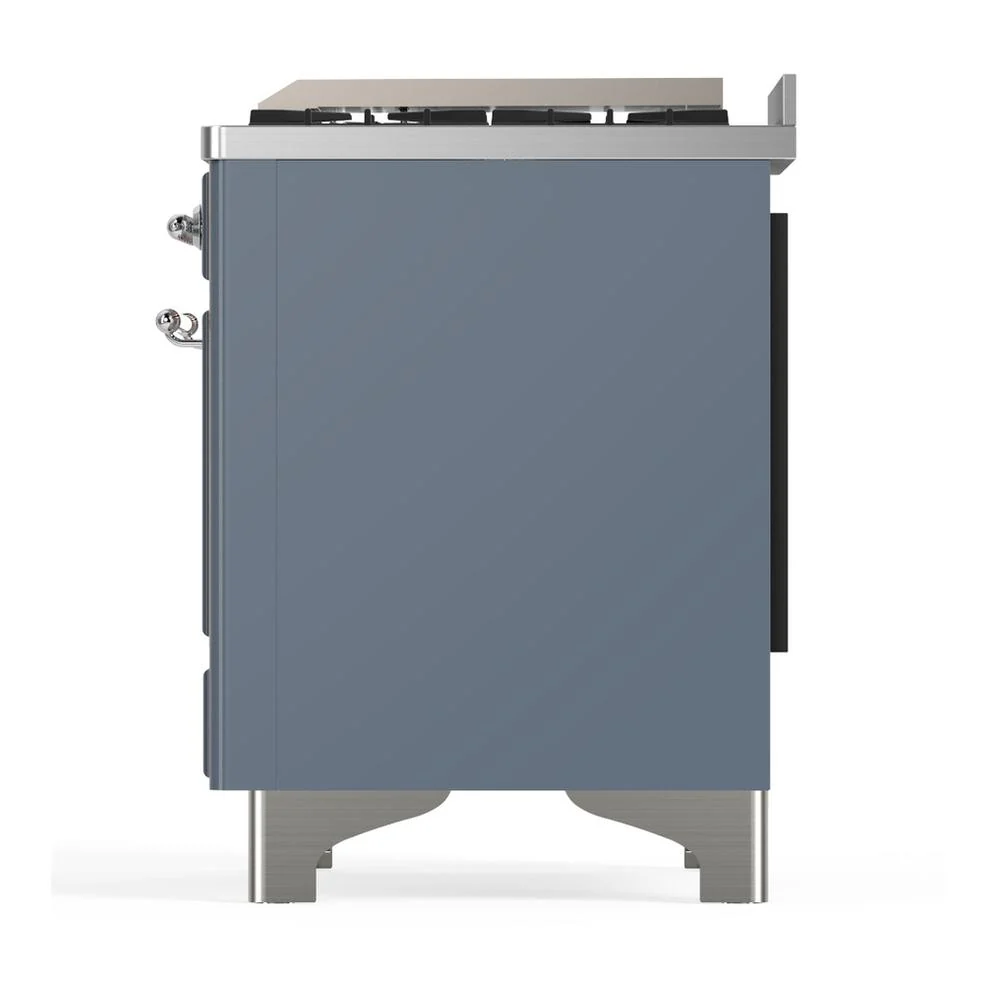 Ilve UMD40FNR3BGC Ilve Umd40Fnr3Bgc Majestic Iii 40 Inch Dual Fuel Range With 6 Burners And Griddle, Dual Function Burner Up To 25,000 Btu (Natural Gas, Triple Glass Door, Blue Grey, Chrome) - Image 9