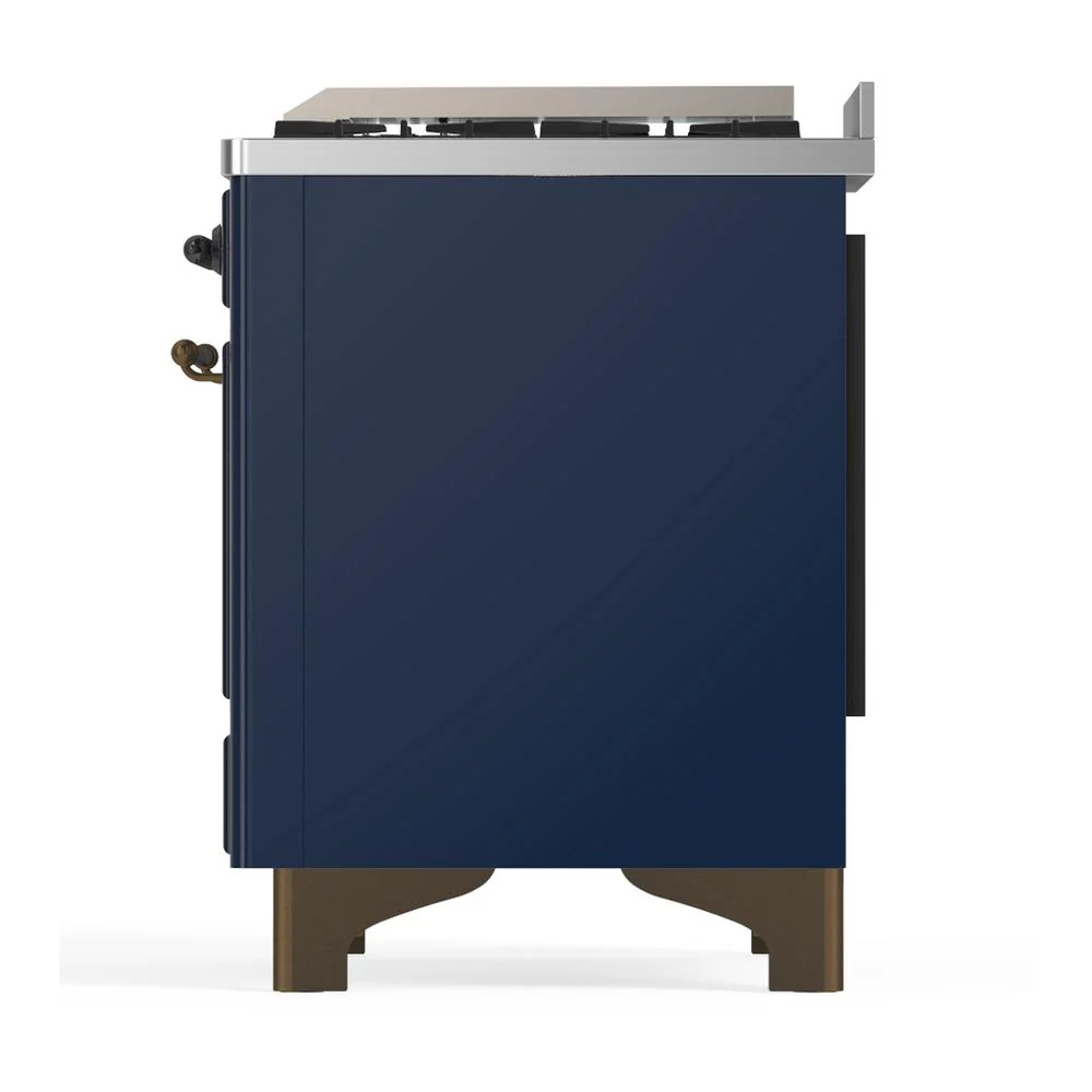 Ilve UMD40FNR3MBBLP Ilve Umd40Fnr3Mbblp Majestic Iii 40 Inch Dual Fuel Range With 6 Burners And Griddle, Dual Function Burner Up To 25,000 Btu (Liquid Propane, Triple Glass Door, Midnight Blue, Burnished) - Image 9