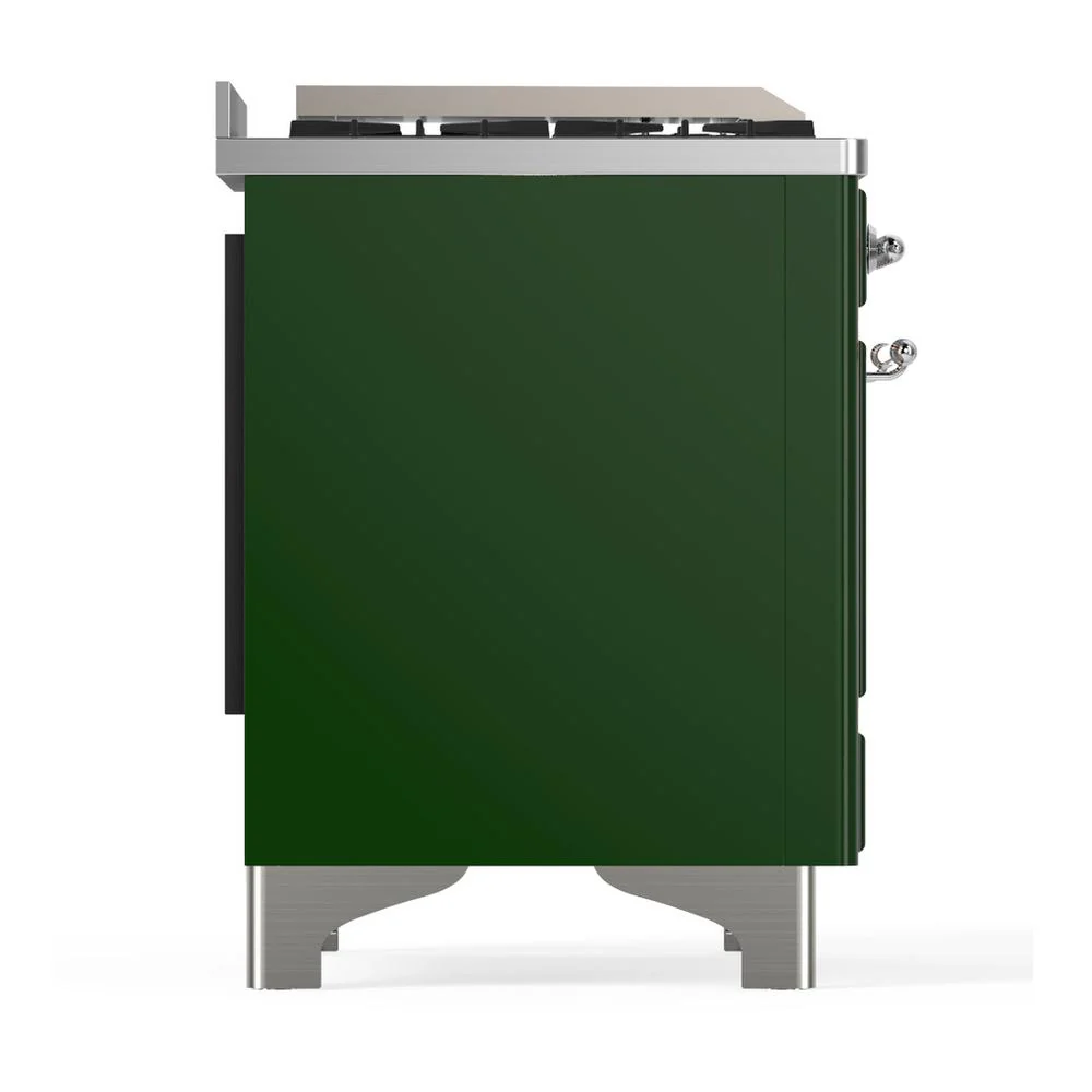 Ilve UMD40FQNR3EGC Ilve Umd40Fqnr3Egc Majestic Iii 40 Inch Dual Fuel Range With 6 Burners And Griddle, Dual Function Burner Up To 25,000 Btu (Natural Gas, Solid Door, Emerald Green, Chrome) - Image 8
