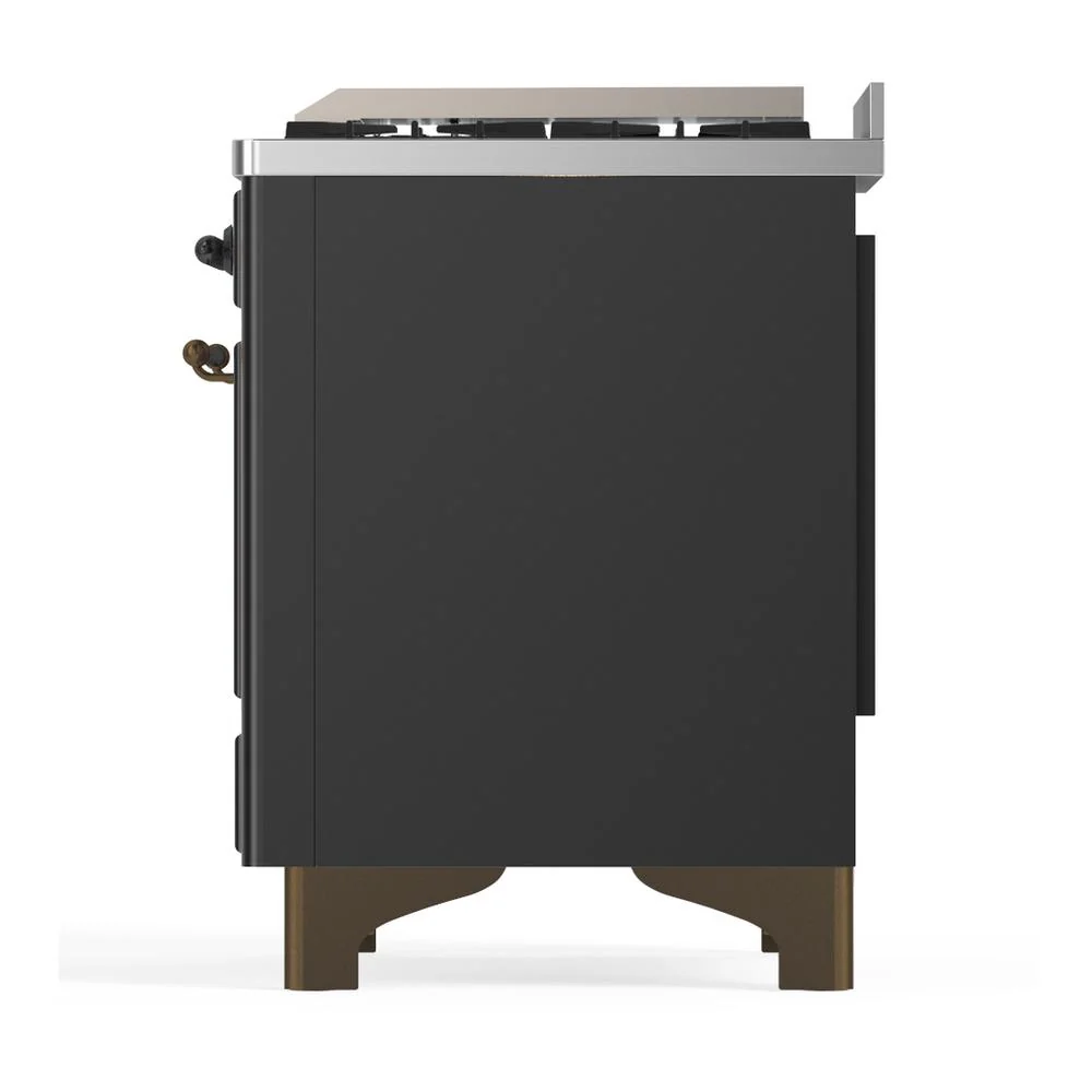 Ilve UMD40FQNR3MGB Ilve Umd40Fqnr3Mgb Majestic Iii 40 Inch Dual Fuel Range With 6 Burners And Griddle, Dual Function Burner Up To 25,000 Btu (Natural Gas, Solid Door, Graphite Matte, Burnished) - Image 9