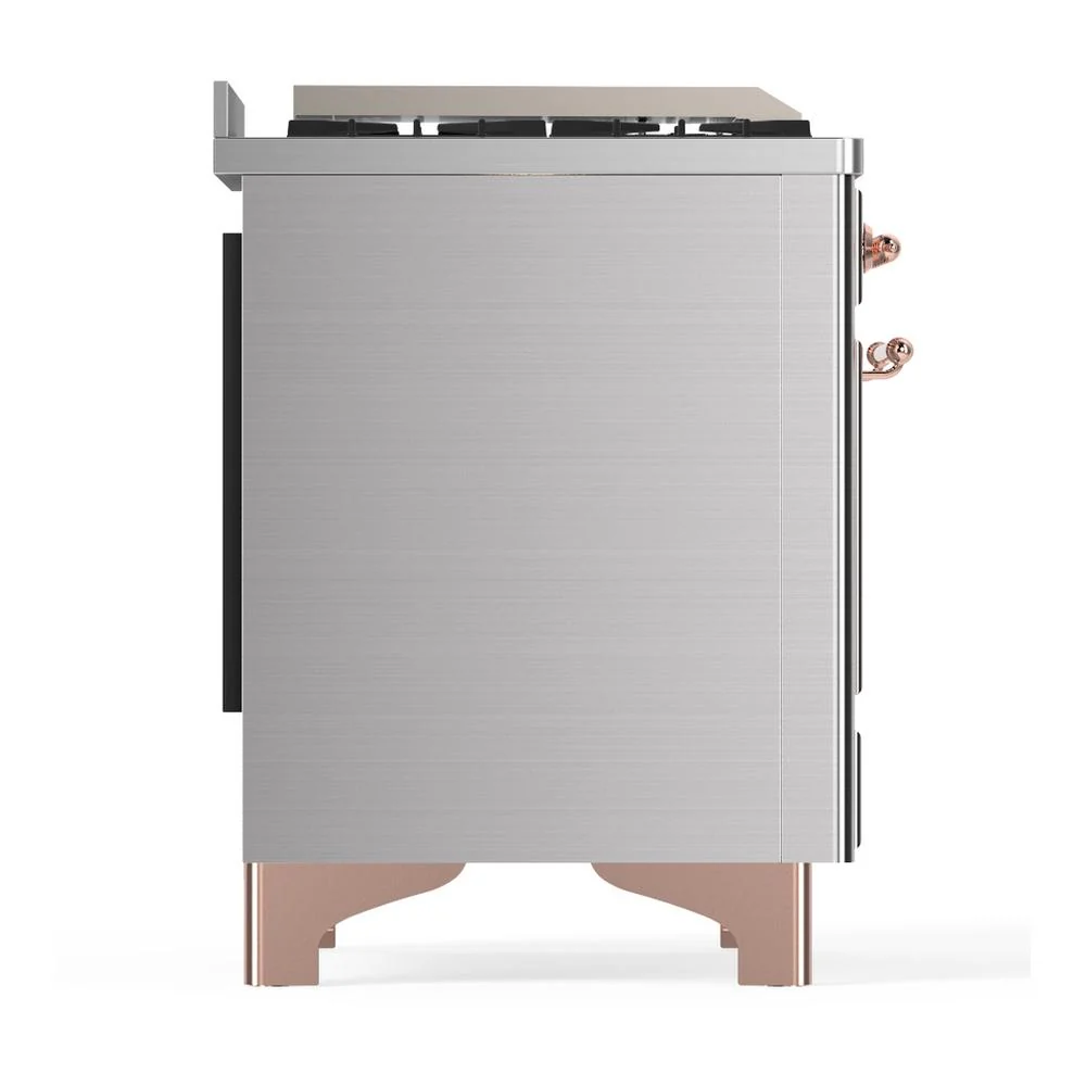 Ilve UMD40FQNR3SSP Ilve Umd40Fqnr3Ssp Majestic Iii 40 Inch Dual Fuel Range With 6 Burners And Griddle, Dual Function Burner Up To 25,000 Btu (Natural Gas, Solid Door, Stainless Steel, Copper) - Image 8