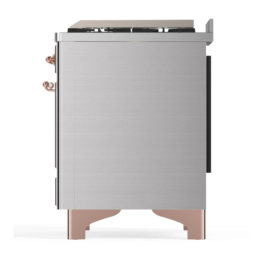 Ilve UMD40FQNR3SSPLP Ilve Umd40Fqnr3Ssplp Majestic Iii 40 Inch Dual Fuel Range With 6 Burners And Griddle, Dual Function Burner Up To 25,000 Btu (Liquid Propane, Solid Door, Stainless Steel, Copper) - Image 9