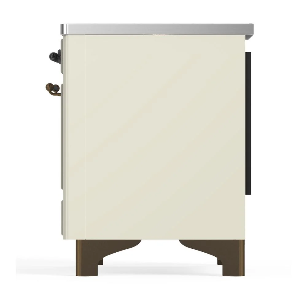 Ilve UMDIB40NR3AWB Ilve Umdib40Nr3Awb Majestic Iii 40 Inch Induction Range With 6 Elements, 3.82 Cu. Ft. Total Oven Capacity (Triple Glass Door, Antique White, Burnished) - Image 9
