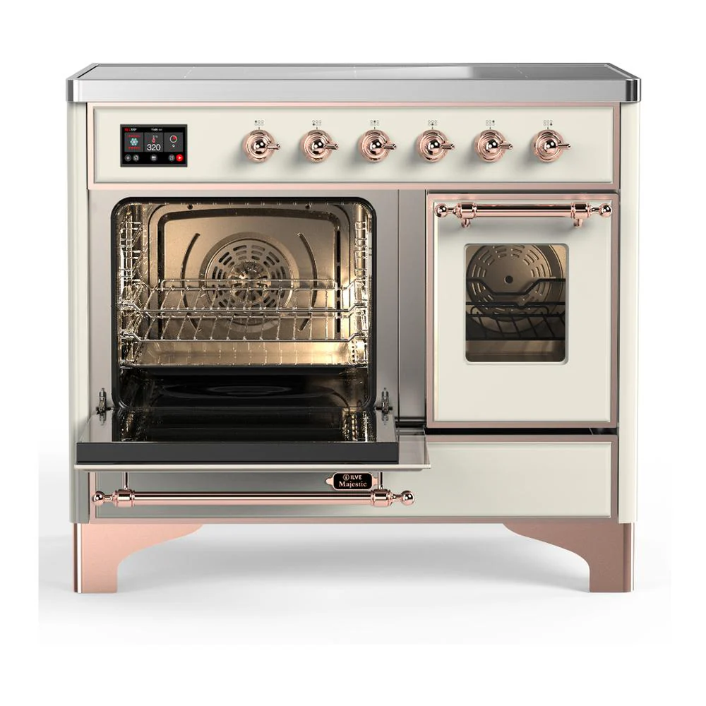 Ilve UMDIB40NR3AWP Ilve Umdib40Nr3Awp Majestic Iii 40 Inch Induction Range With 6 Elements, 3.82 Cu. Ft. Total Oven Capacity (Triple Glass Door, Antique White, Copper) - Image 3