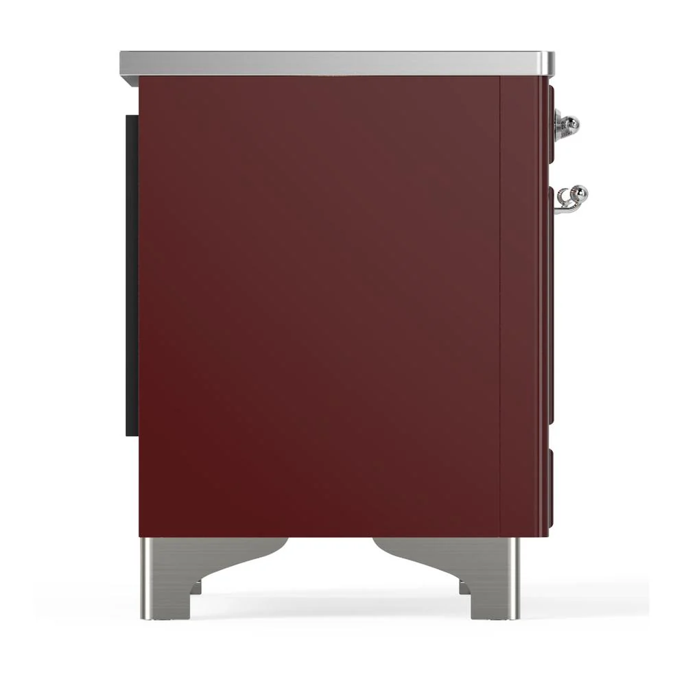 Ilve UMDIB40NR3BUC Ilve Umdib40Nr3Buc Majestic Iii 40 Inch Induction Range With 6 Elements, 3.82 Cu. Ft. Total Oven Capacity (Triple Glass Door, Burgundy, Chrome) - Image 8