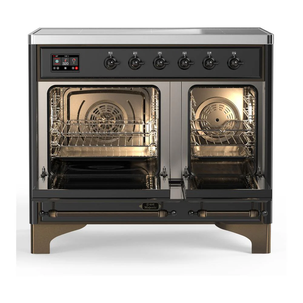 Ilve UMDIB40NR3MGB Ilve Umdib40Nr3Mgb Majestic Iii 40 Inch Induction Range With 6 Elements, 3.82 Cu. Ft. Total Oven Capacity (Triple Glass Door, Graphite Matte, Burnished) - Image 2