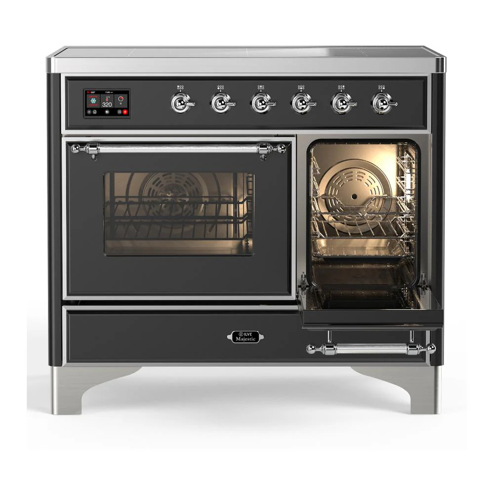 Ilve UMDIB40NR3MGC Ilve Umdib40Nr3Mgc Majestic Iii 40 Inch Induction Range With 6 Elements, 3.82 Cu. Ft. Total Oven Capacity (Triple Glass Door, Graphite Matte, Chrome) - Image 4