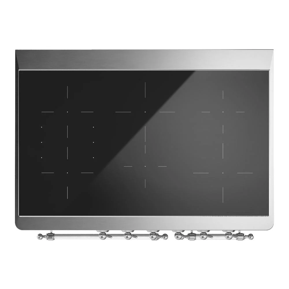 Ilve UMDIB40NR3MGC Ilve Umdib40Nr3Mgc Majestic Iii 40 Inch Induction Range With 6 Elements, 3.82 Cu. Ft. Total Oven Capacity (Triple Glass Door, Graphite Matte, Chrome) - Image 6