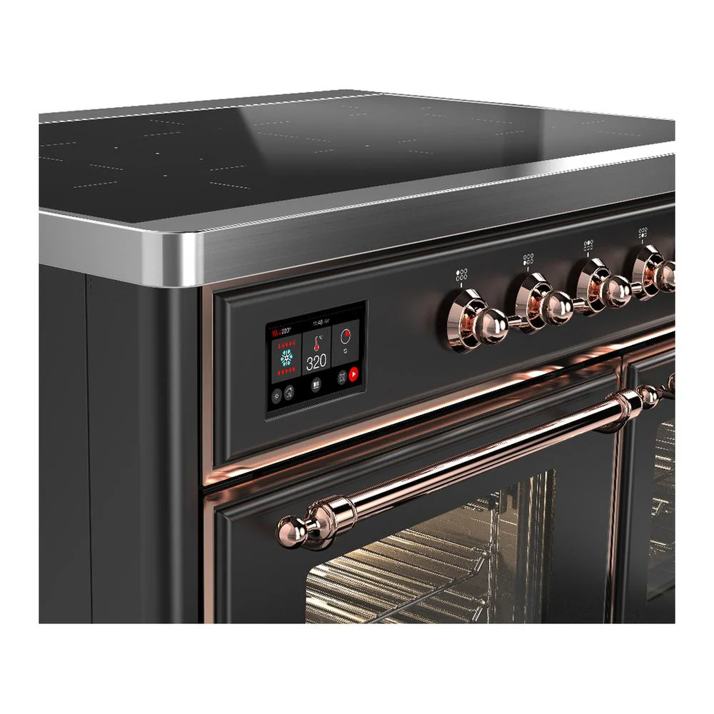Ilve UMDIB40NR3MGP Ilve Umdib40Nr3Mgp Majestic Iii 40 Inch Induction Range With 6 Elements, 3.82 Cu. Ft. Total Oven Capacity (Triple Glass Door, Graphite Matte, Copper) - Image 7