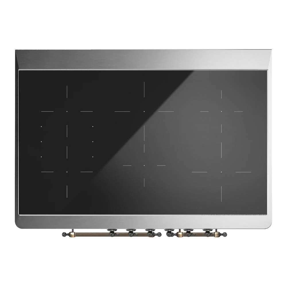 Ilve UMDIB40NR3SSB Ilve Umdib40Nr3Ssb Majestic Iii 40 Inch Induction Range With 6 Elements, 3.82 Cu. Ft. Total Oven Capacity (Triple Glass Door, Stainless Steel, Burnished) - Image 6