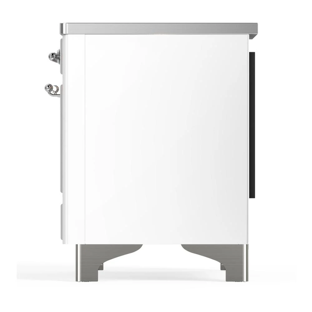 Ilve UMDIB40NR3WHC Ilve Umdib40Nr3Whc Majestic Iii 40 Inch Induction Range With 6 Elements, 3.82 Cu. Ft. Total Oven Capacity (Triple Glass Door, White, Chrome) - Image 9
