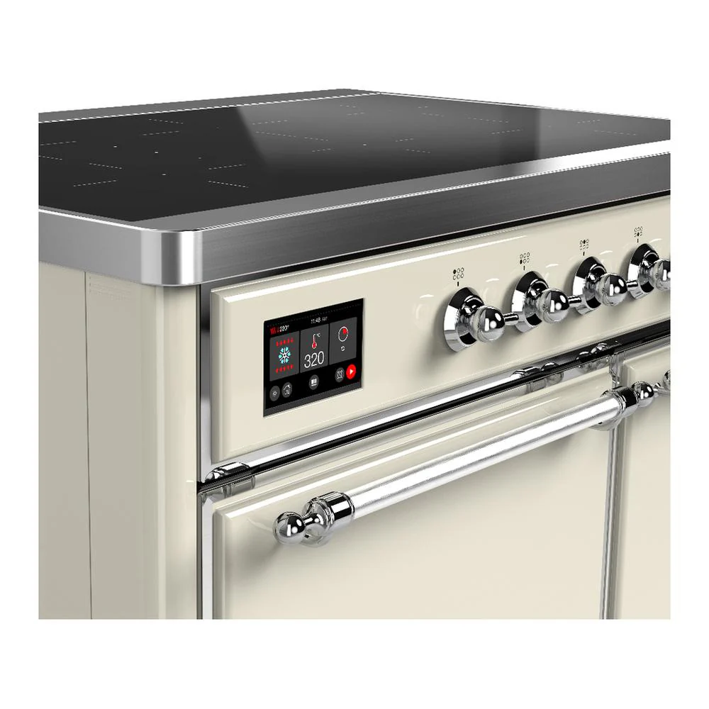 Ilve UMDIB40QNR3AWC Ilve Umdib40Qnr3Awc Majestic Iii 40 Inch Induction Range With 6 Elements, 3.82 Cu. Ft. Total Oven Capacity (Solid Door, Antique White, Chrome) - Image 7