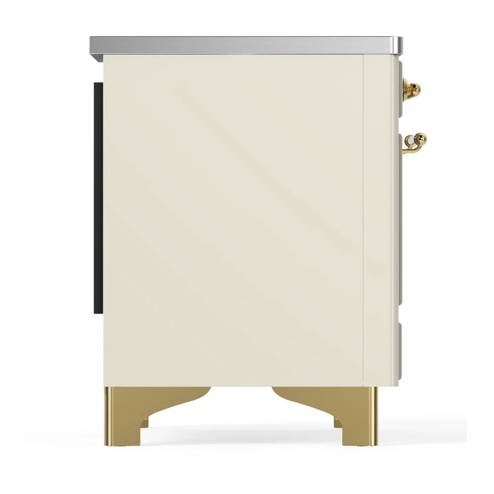Ilve UMDIB40QNR3AWG Ilve Umdib40Qnr3Awg Majestic Iii 40 Inch Induction Range With 6 Elements, 3.82 Cu. Ft. Total Oven Capacity (Solid Door, Antique White, Brass) - Image 8