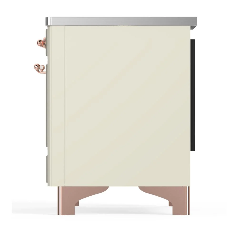 Ilve UMDIB40QNR3AWP Ilve Umdib40Qnr3Awp Majestic Iii 40 Inch Induction Range With 6 Elements, 3.82 Cu. Ft. Total Oven Capacity (Solid Door, Antique White, Copper) - Image 9