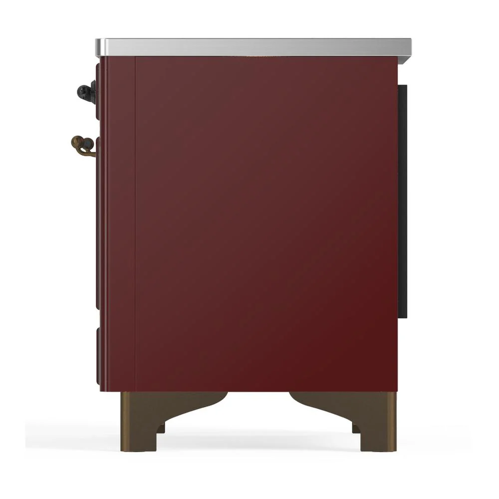 Ilve UMDIB40QNR3BUB Ilve Umdib40Qnr3Bub Majestic Iii 40 Inch Induction Range With 6 Elements, 3.82 Cu. Ft. Total Oven Capacity (Solid Door, Burgundy, Burnished) - Image 9