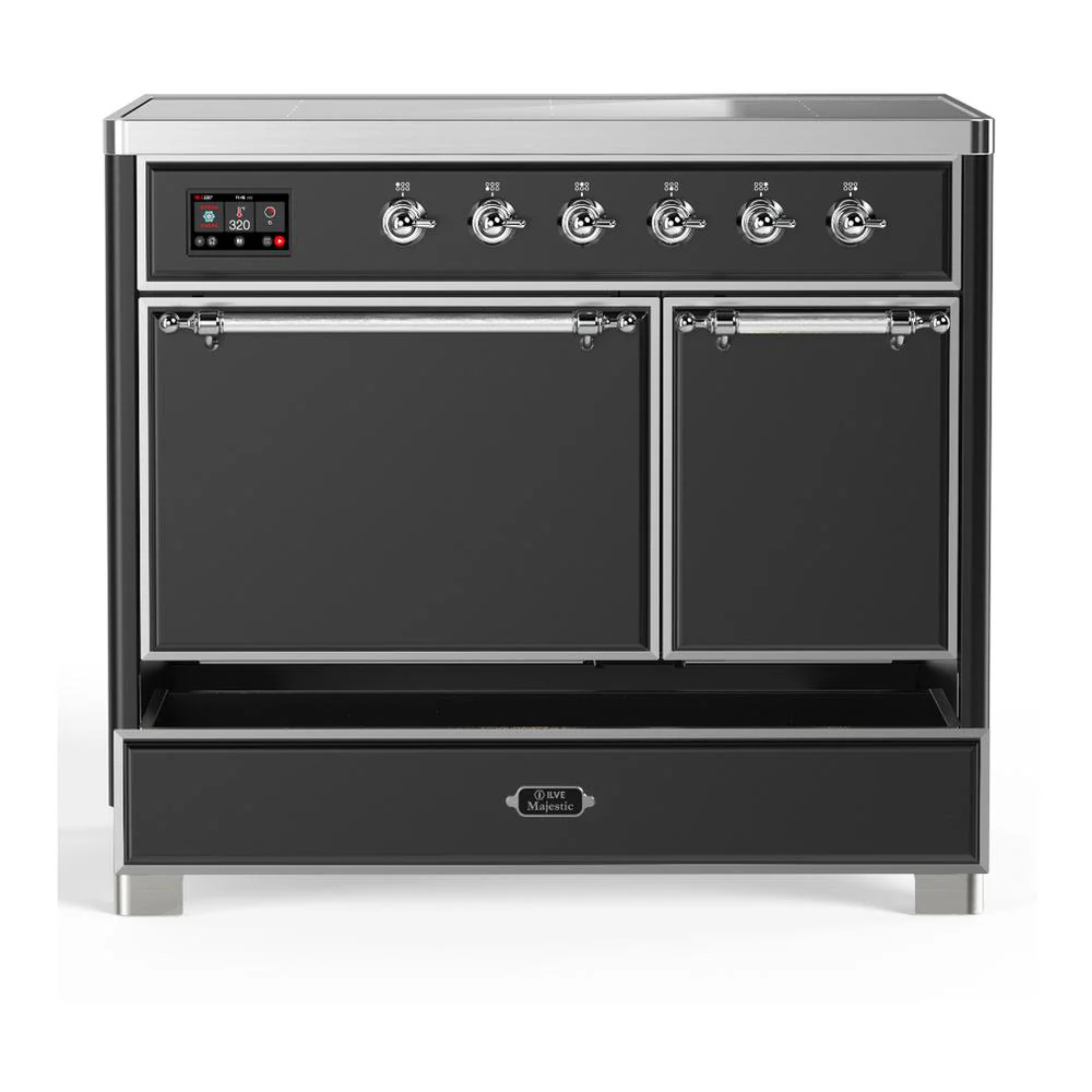 Ilve UMDIB40QNR3MGC Ilve Umdib40Qnr3Mgc Majestic Iii 40 Inch Induction Range With 6 Elements, 3.82 Cu. Ft. Total Oven Capacity (Solid Door, Graphite Matte, Chrome) - Image 5