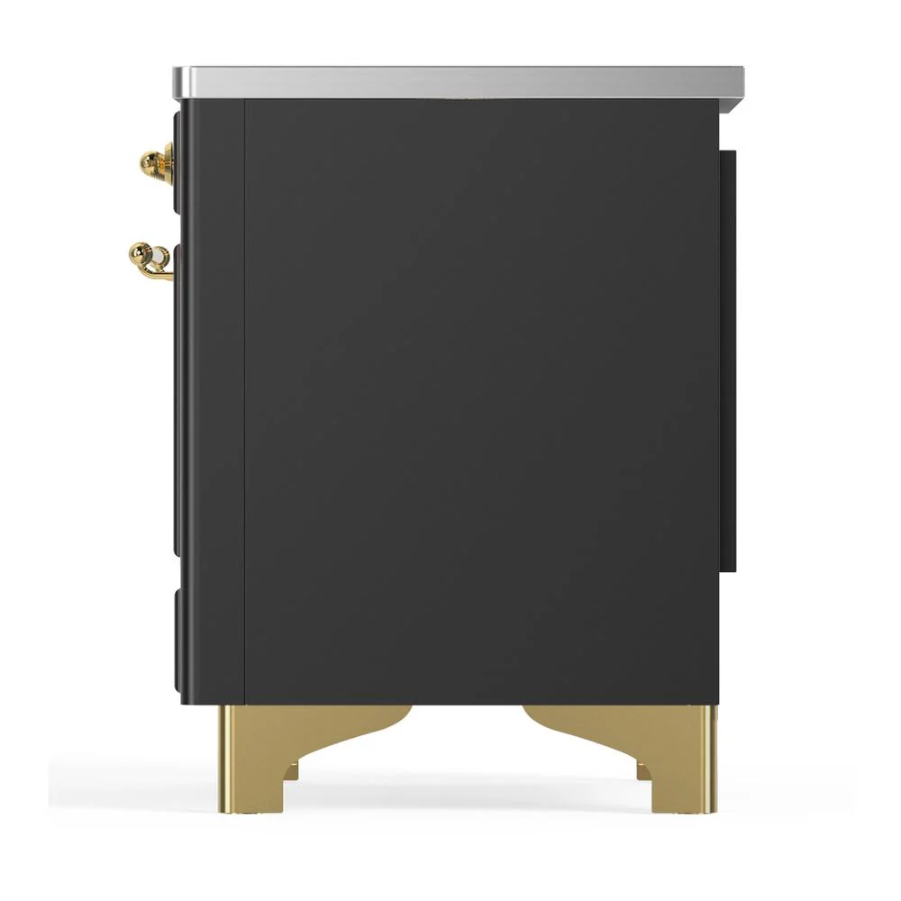 Ilve UMDIB40QNR3MGG Ilve Umdib40Qnr3Mgg Majestic Iii 40 Inch Induction Range With 6 Elements, 3.82 Cu. Ft. Total Oven Capacity (Solid Door, Graphite Matte, Brass) - Image 9