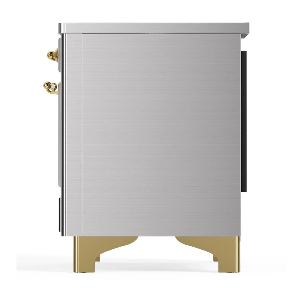 Ilve UMDIB40QNR3SSG Ilve Umdib40Qnr3Ssg Majestic Iii 40 Inch Induction Range With 6 Elements, 3.82 Cu. Ft. Total Oven Capacity (Solid Door, Stainless Steel, Brass) - Image 9