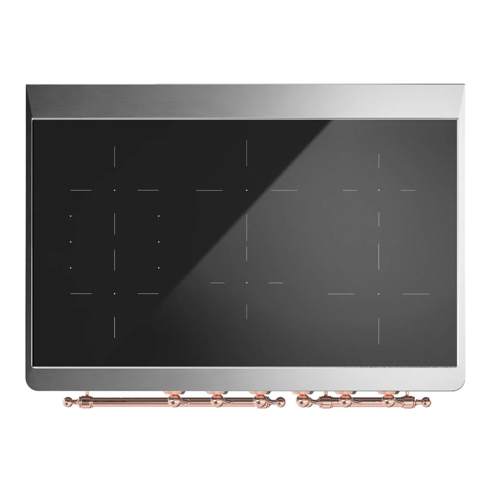 Ilve UMDIB40QNR3SSP Ilve Umdib40Qnr3Ssp Majestic Iii 40 Inch Induction Range With 6 Elements, 3.82 Cu. Ft. Total Oven Capacity (Solid Door, Stainless Steel, Copper) - Image 6