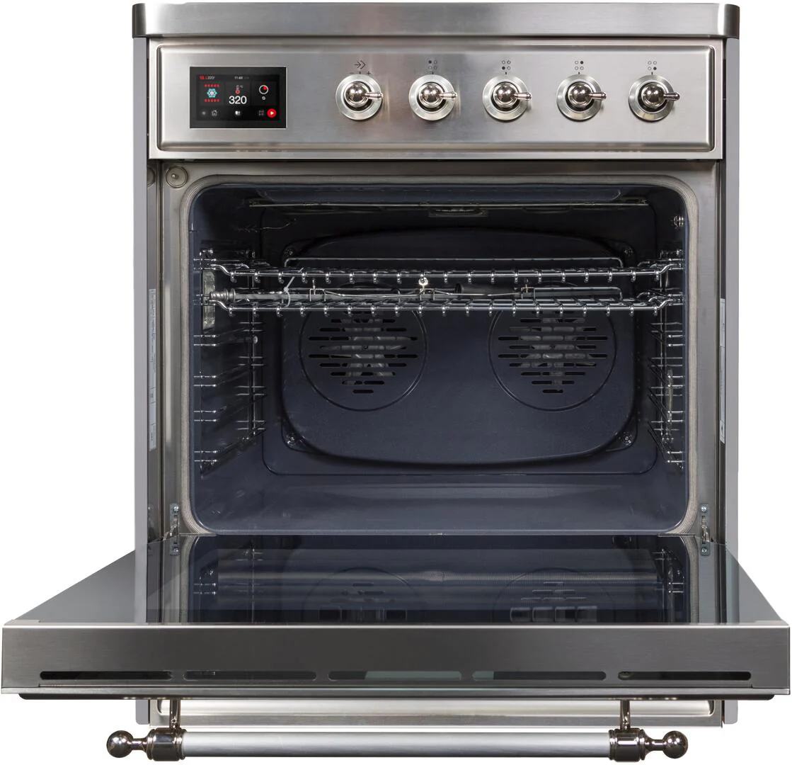 Ilve UMI30NE3SSC Majestic Ii 30 Inch Electric Freestanding Range In Stainless Steel With Chrome Trim - Image 2