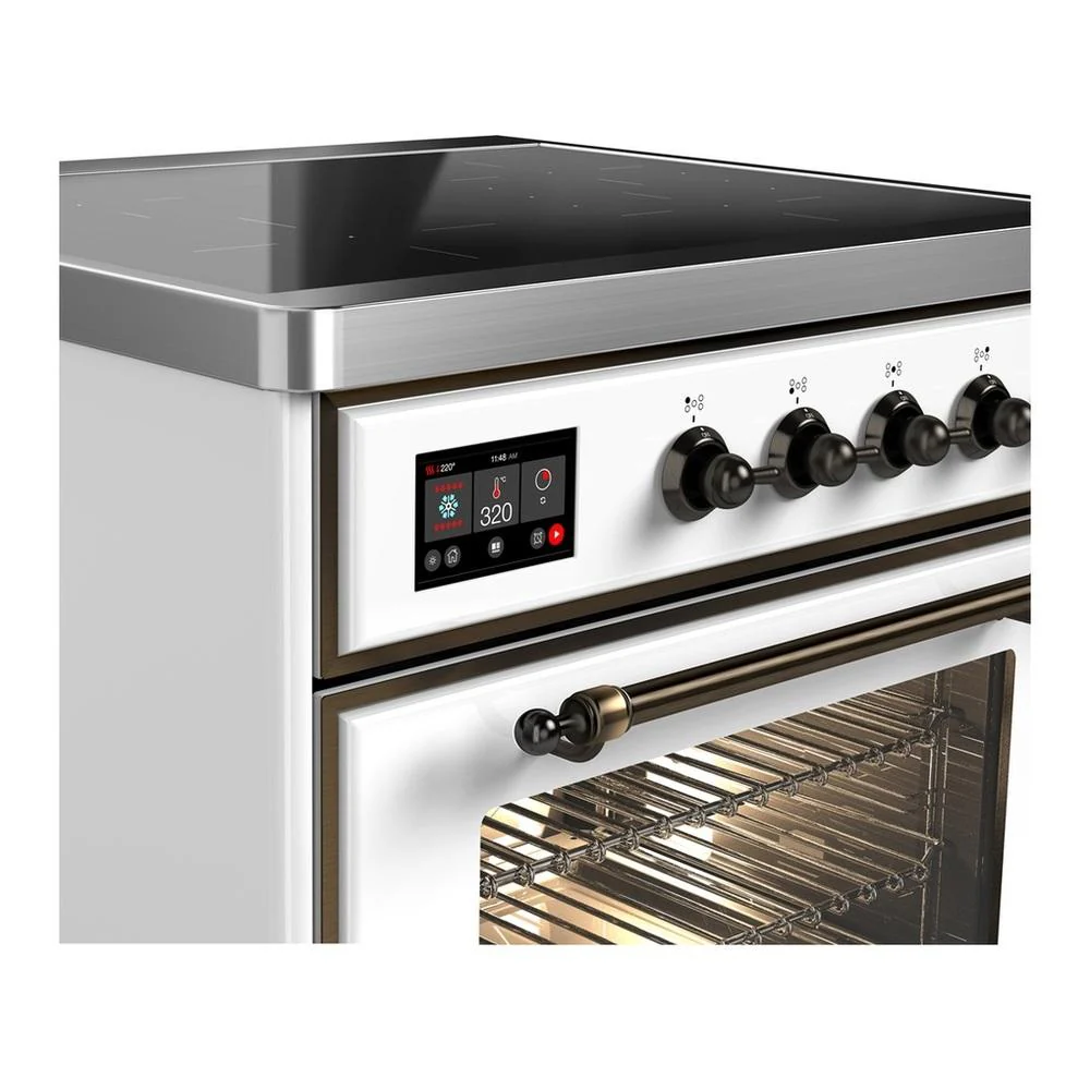 Ilve UMIB30NR3WHB Ilve Umib30Nr3Whb Majestic Iii 30 Inch Induction Range With 4 Elements, 4 Cu. Ft. Oven Capacity (Triple Glass Door, White, Burnished) - Image 2