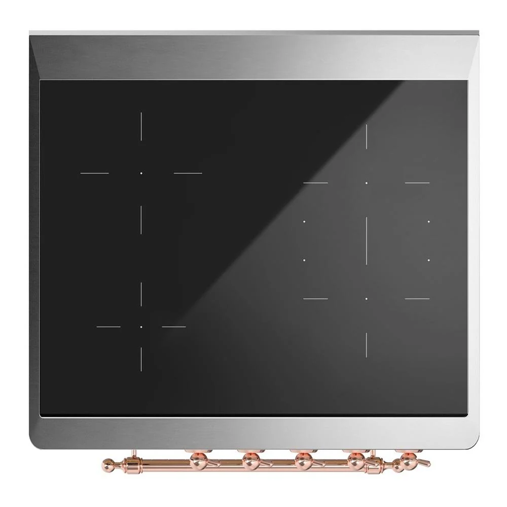 Ilve UMIB30QNR3AWP Ilve Umib30Qnr3Awp Majestic Iii 30 Inch Induction Range With 4 Elements, 4 Cu. Ft. Oven Capacity (Solid Door, Antique White, Copper) - Image 6