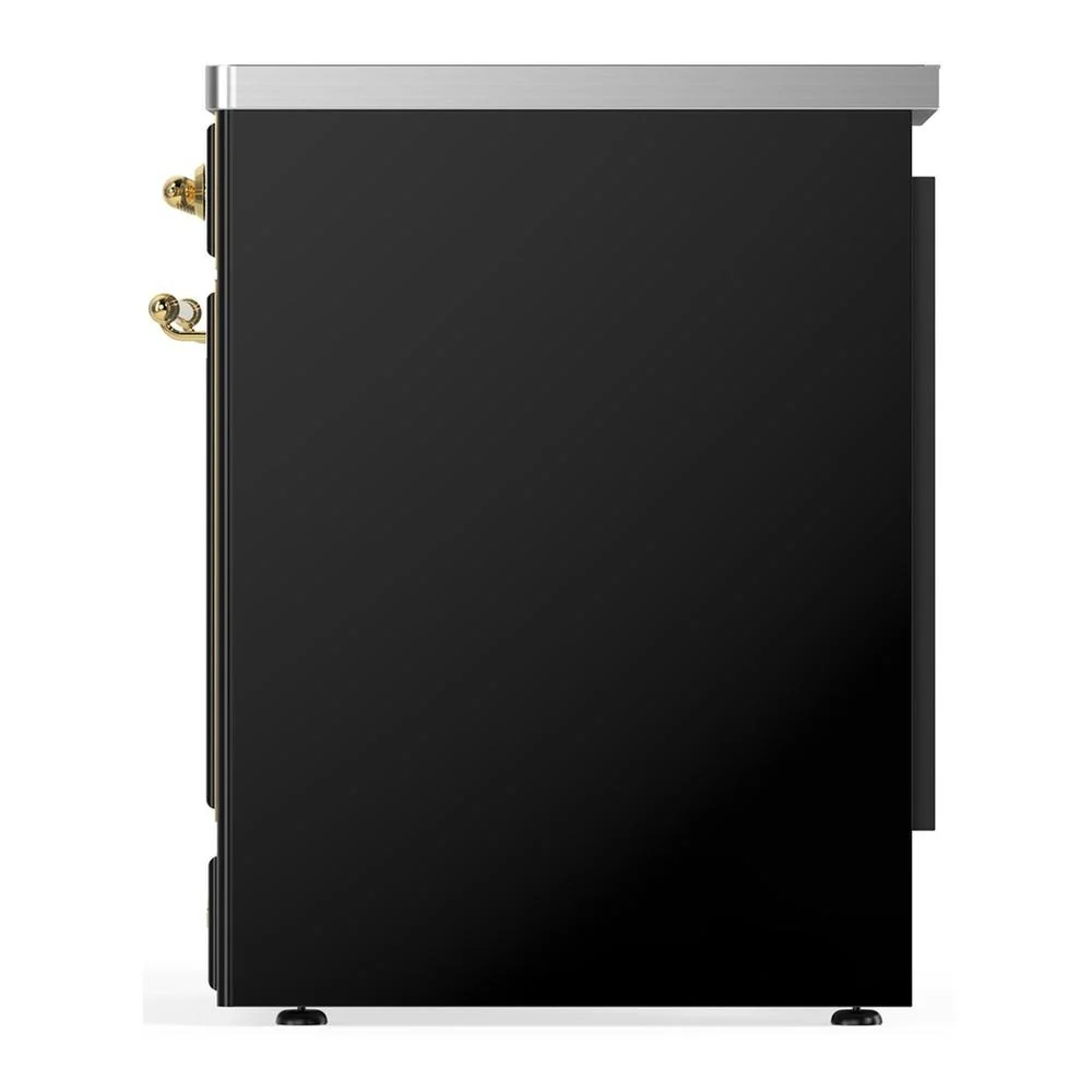 Ilve UMIB30QNR3BKG Ilve Umib30Qnr3Bkg Majestic Iii 30 Inch Induction Range With 4 Elements, 4 Cu. Ft. Oven Capacity (Solid Door, Glossy Black, Brass) - Image 4